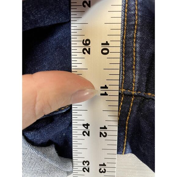 Kendall + Kylie Denim Shorts Womens 7/28 Dark Wash The Icon Cuffed Distressed - Picture 5 of 13